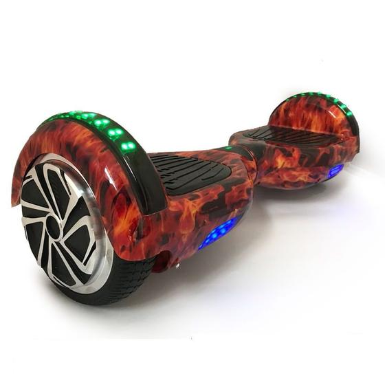 Imagem de Skate Elétrico Hoverboard 6.5" FOGO Bluetooth e LED com Bolsa - Bateria Original - Smart Balance