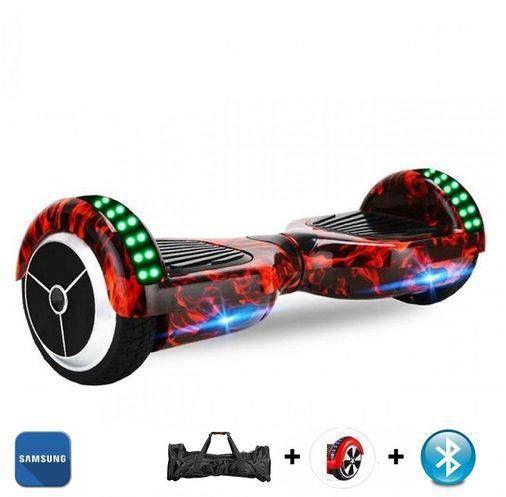 Imagem de Skate Elétrico Hoverboard 6.5" FOGO Bluetooth e LED Lateral com Bolsa - Bateria Samsung - Smart Balance