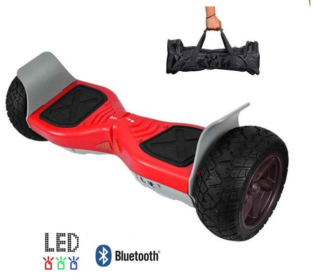 Imagem de Skate Elétrico Hoverboard 8.5" Off-Road VERMELHO Bluetooth e LED com bolsa - Smart Balance