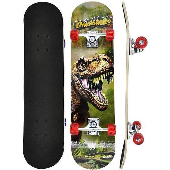 Imagem de Skate Esportivo Dinossauro Resistente Infantil 40Cm Presente