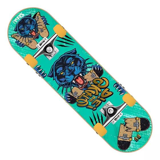 Imagem de Skate Infantil Completo Semi Profissional Iniciante Juvenil Zippy Toys Shape Tigre 78cm Skateboard Radical
