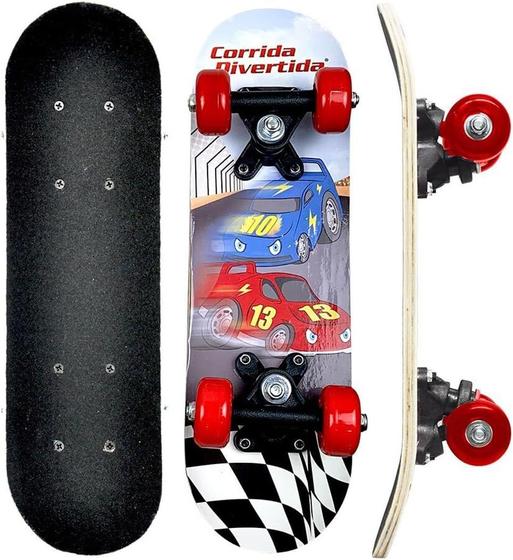 Imagem de Skate Infantil Corrida Madeira 43,5cm ate 30kg, DM Radical