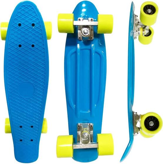 Skate Infantil Masculino para Criança Cruiser Azul e Verde esqueite DM