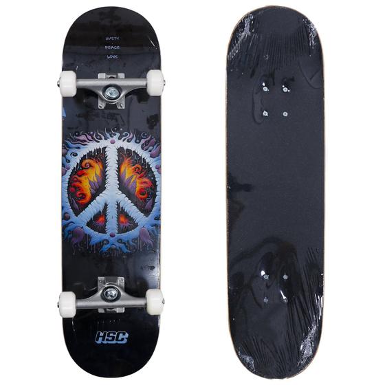 Imagem de Skate Montado Hondar Peace Iniciante Preto/Azul