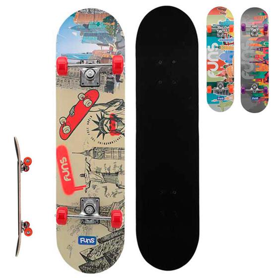 Skate Profissional Completo Radical Skateboard Funs Adulto e criança Menor preço em Skate Profissional Completo Radical Skateboard Funs Adulto e criança