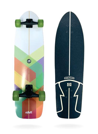 Imagem de Skate simulador de surf nitrosk8 modelo wave grower 34x 10