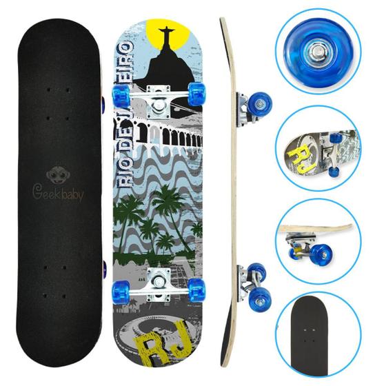 Imagem de Skate Skateboard Iniciante 70Kg Completo Shape 7.0 Montado