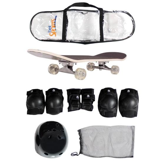 Imagem de Skateboard Semi-Pro + Kit Proteção Com Abs