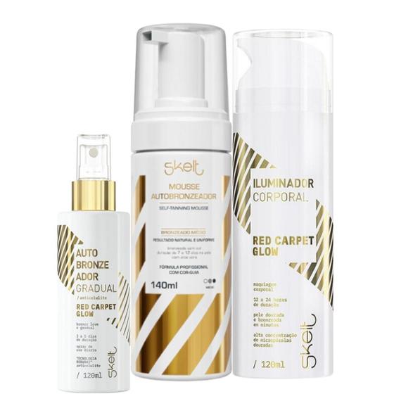 Imagem de Skelt Autobronzeadores Mousse 140ml, Spray Gradual Anticelulite 120ml e Iluminador Corporal 120ml