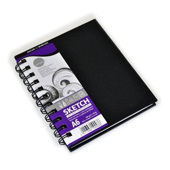 Imagem de Sketchbook com Espiral Daler Rowney Simply A6 100g 54 Folhas
