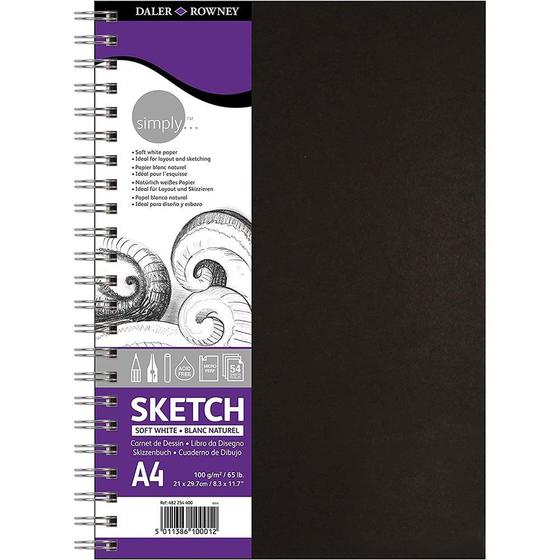 Imagem de Sketchbook Simply Espiral 100 g/m2 A4 com 54 Fls Daler Rowney 482254400