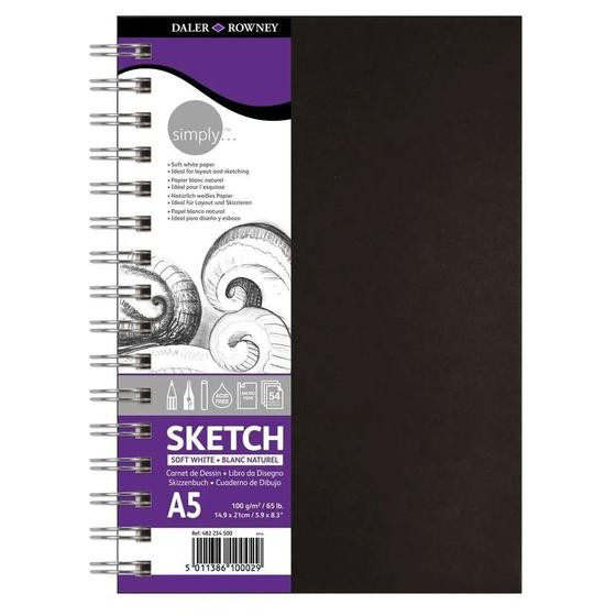Imagem de Sketchbook Simply Espiral 100 g/m2 A5 com 54 Fls Daler Rowney 482254500