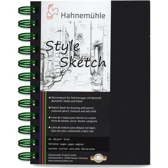 Imagem de Sketchbook Style Sketch A6 Espiral Verde 120g/m 64 Fls Hahnemuhle 10628440