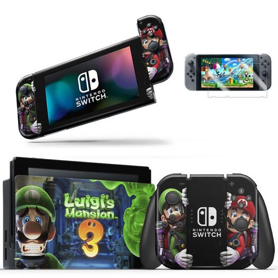 Imagem de Skin Adesivo Protetor para Nintendo Switch + Película Luigi Mansion b3