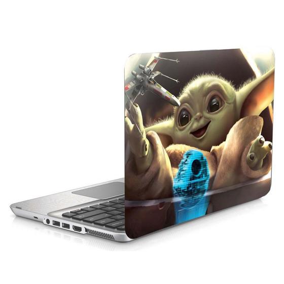 Imagem de Skin Adesivo Protetor para Notebook 14” Wide Star Wars Baby Yoda Grogu b1