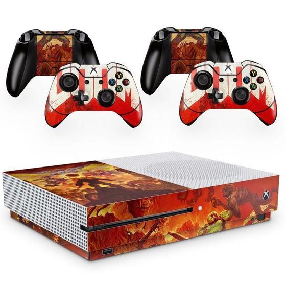 Imagem de Skin Adesivo Protetor Para X Box One S E Controles Doom B1