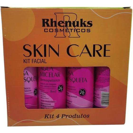 Skin care kit facial para tratamento rosa mosqueta com 4 unidades