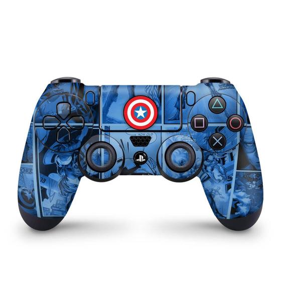 Imagem de Skin Compatível PS4 Controle Adesivo - Capitão América Comics