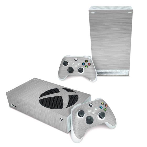 Imagem de Skin Compatível Xbox Series S Adesivo - Aço Escovado Cinza