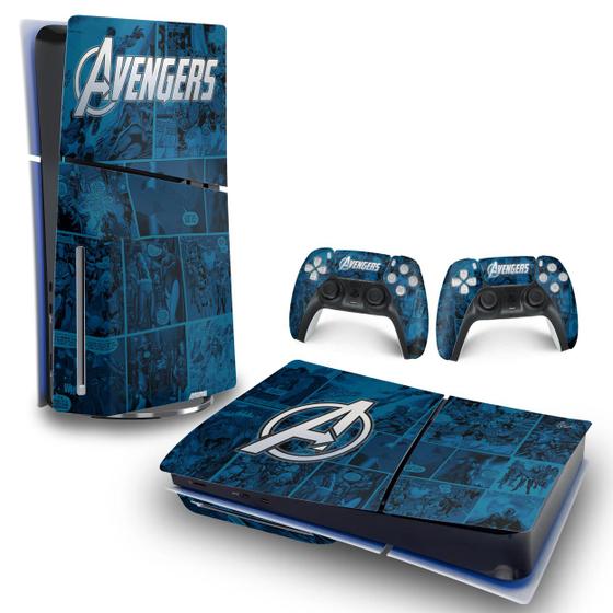 Imagem de Skin PS5 Slim Adesivo Horizontal - Avengers Vingadores Comics