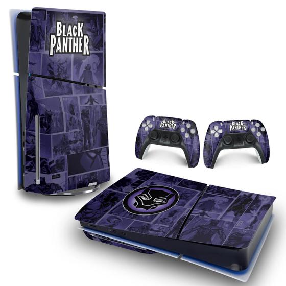 Imagem de Skin PS5 Slim Adesivo Horizontal - Pantera Negra Comics