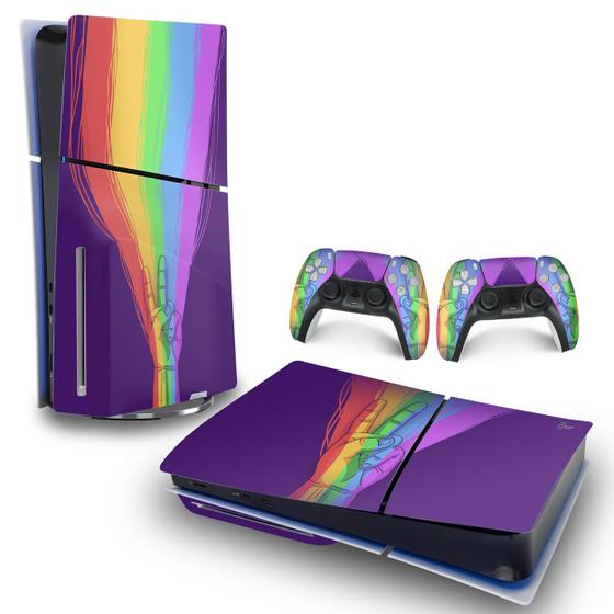 Imagem de Skin PS5 Slim Adesivo Horizontal - Rainbow Colors Colorido