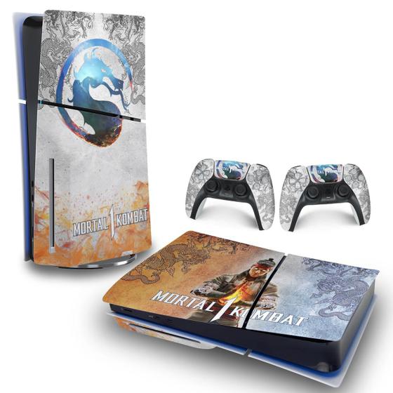 Imagem de Skin PS5 Slim Playstation 5 Adesivo Horizontal - Mortal Kombat 1