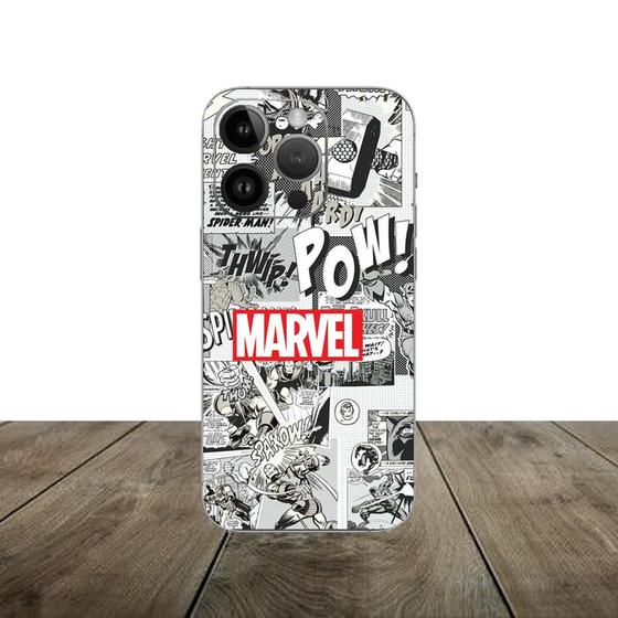 Imagem de Skin Traseira Estampa MARVEL para Smartphone Apple