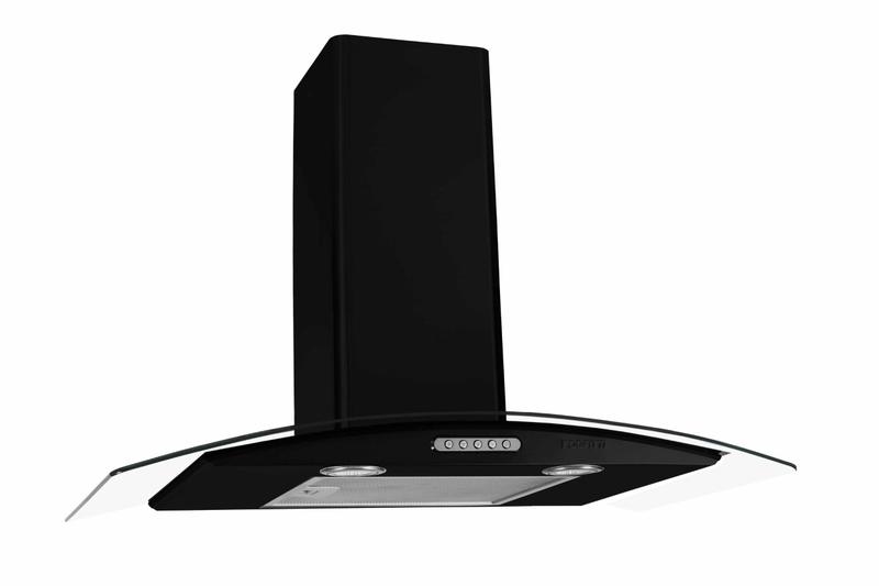 Imagem de SL - Coifa Parede Vidro Curvo Slim Black 4 à 6 Bocas 75cm - Fogatti