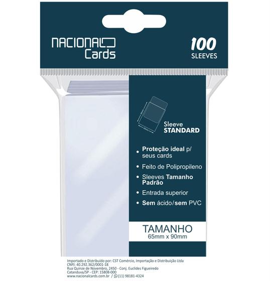 Imagem de Sleeve Standard Padrão Transparente c/ 100 Unidades - Nacional Cards