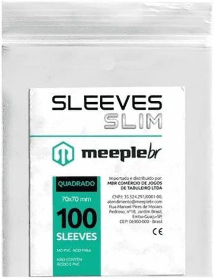 Imagem de Sleeves MeepleBR SLIM - QUADRADO (70x70mm)