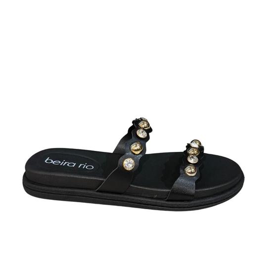 Imagem de Slide Flat Beira Rio Papete Studs Brilho 8488 Moda