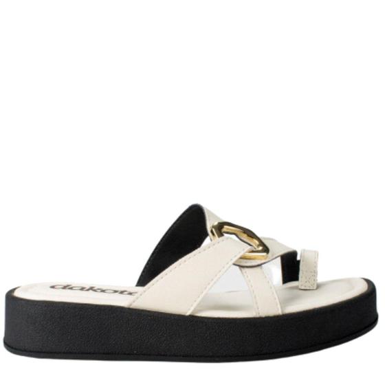 Imagem de Slide Tamanco Flatform Feminino Dakota Almeria - Branco 