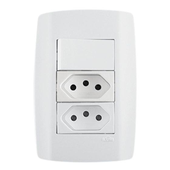 Imagem de Slimcj 2 inter simples  1 tomada simples 10a 250v - ilumi