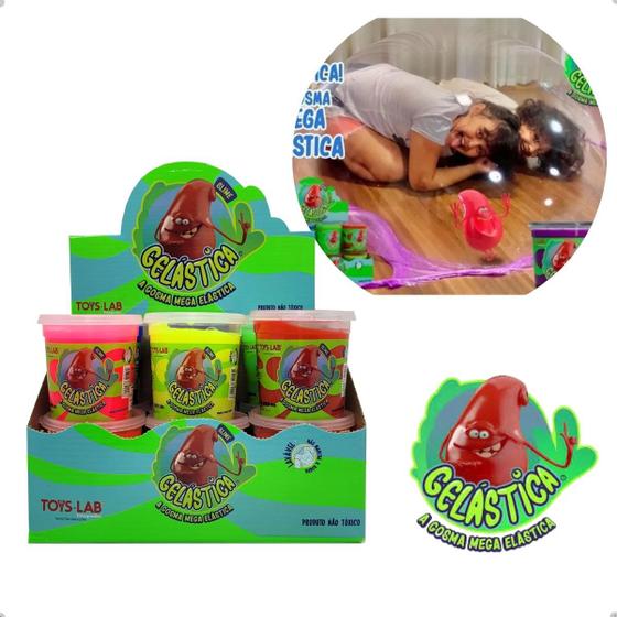 Imagem de Slime 01 Gosma Mega Elástica Gelástica Várias 6 Cores Massinha