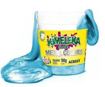 Imagem de Slime Azul Metal Colors 180g Kimeleka Acrilex