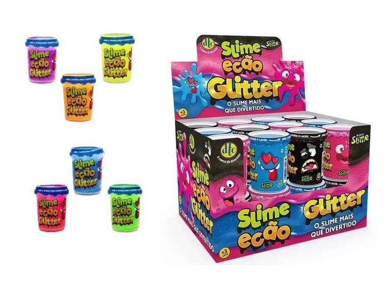 Imagem de Slime Ecão Glitter Caixa com 24 Unidades de 110g Brinquedo
