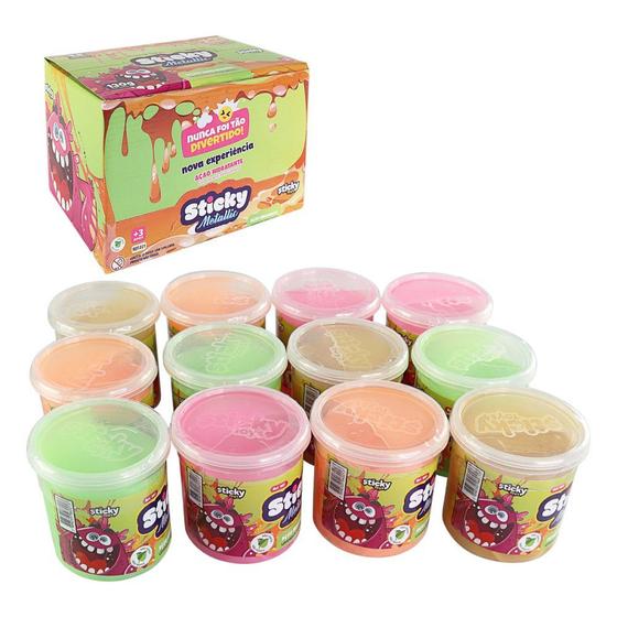 Imagem de Slime Geleca 130g Coloridas kit com 12 potes  - Sortido