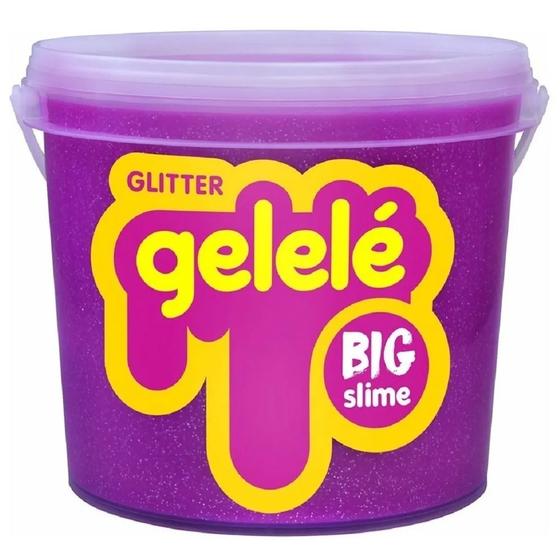 Imagem de Slime Gelelé Big Slime Glitter Roxo Balde 1,5kg