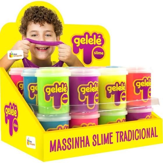 Imagem de Slime Gelelé Pote Tradicional 152G  Cores Fluorescentes Vibrantes - Display com 24 Unidades