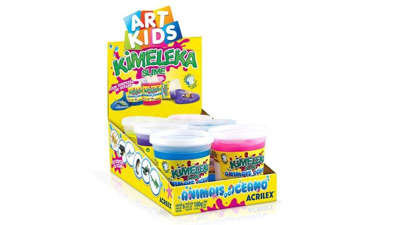 Imagem de Slime Kimeleka Animais Oceano Pote 180G - Kit Com 6 Unidades