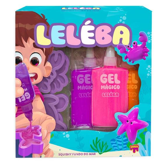 Imagem de Slime Leléba Gel Mágico Gelelé Doce Brinquedo Fundo do Mar Rosa, Lilás e Laranja