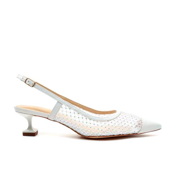 Imagem de Slingback Branco Salto Baixo Cecconello 2478001-1