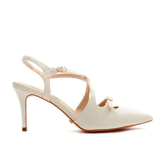 Imagem de Slingback Off White Salto Médio Cecconello 2399006-2