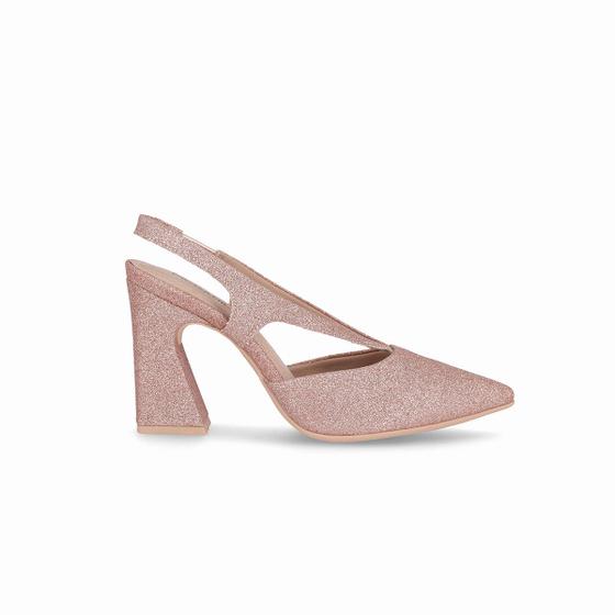 Imagem de Slingback Silvana Salto Alto Ouro Rosado