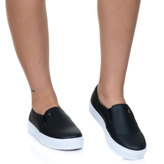 Imagem de Slip On Feminino Iate Casual Preto Estilo Shoes
