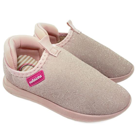 Imagem de Slip On Infantil Molekinha Tecido Brilho - Rosa