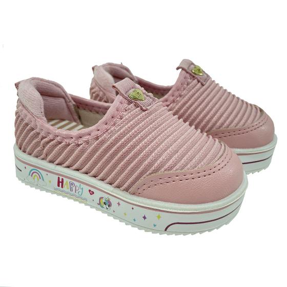 Imagem de Slip On Infantil Molekinha Tecido Canelado Comfy - Rosa