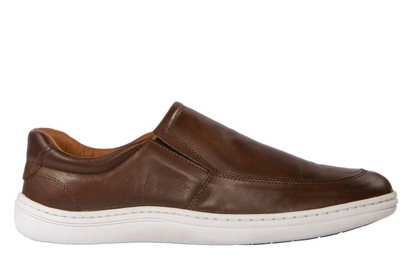 Slip-On Masculino Couro Pinhão - Cód 5025 - Porto Free Imagem de Slip-On Masculino Couro Pinhão - Cód 5025