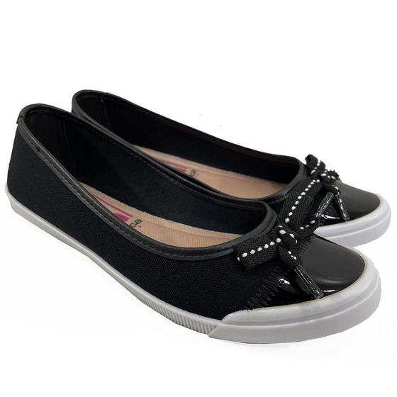 Imagem de Slipper Moleca Lona Laço Feminino - Preto